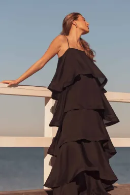 Elliatt Tilly 5 Tiered Maxi Dress Black Size S / Size AU 8 for rent on The Volte - image 1