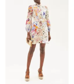 Zimmermann Linen Prima Belted Mini Dress Multi Size 0 / AU 8 for rent on The Volte - image 1