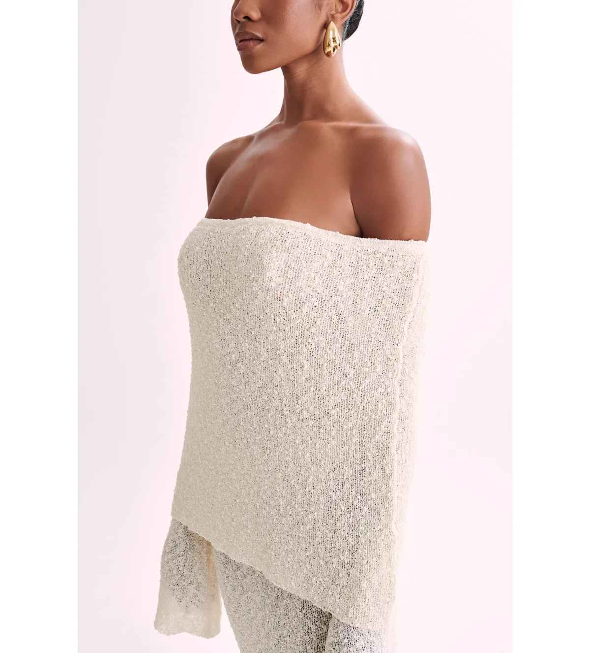 Meshki Marisol Off Shoulder Boucle Maxi Dress in Ivory Size L / AU 12 - Image 4