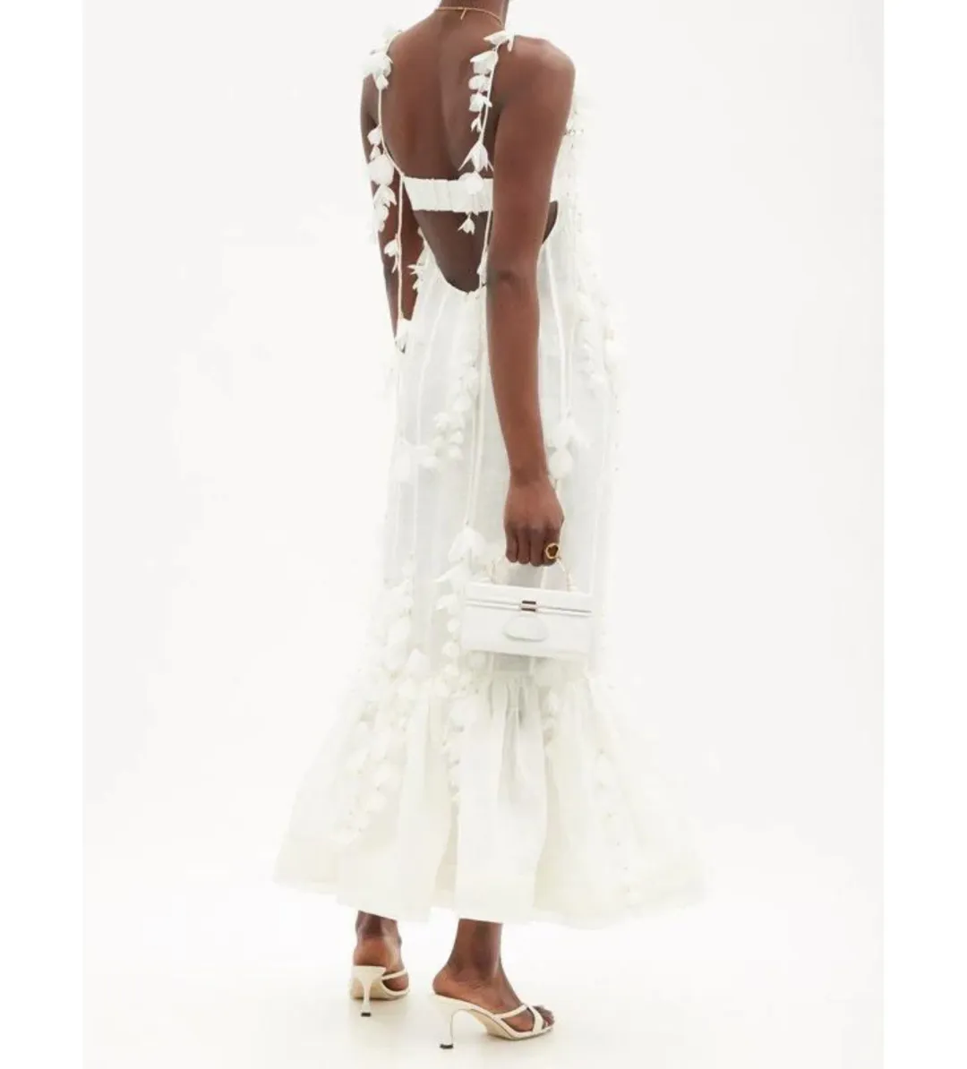 Zimmermann Botanica Petal Gown White Size 1/AU 10 for rent on The Volte - main image