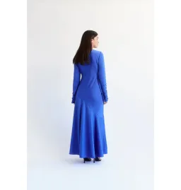Aje Weylyn Sequin Cuff Maxi Dress Cobalt Blue Size 10 for rent on The Volte - image 2