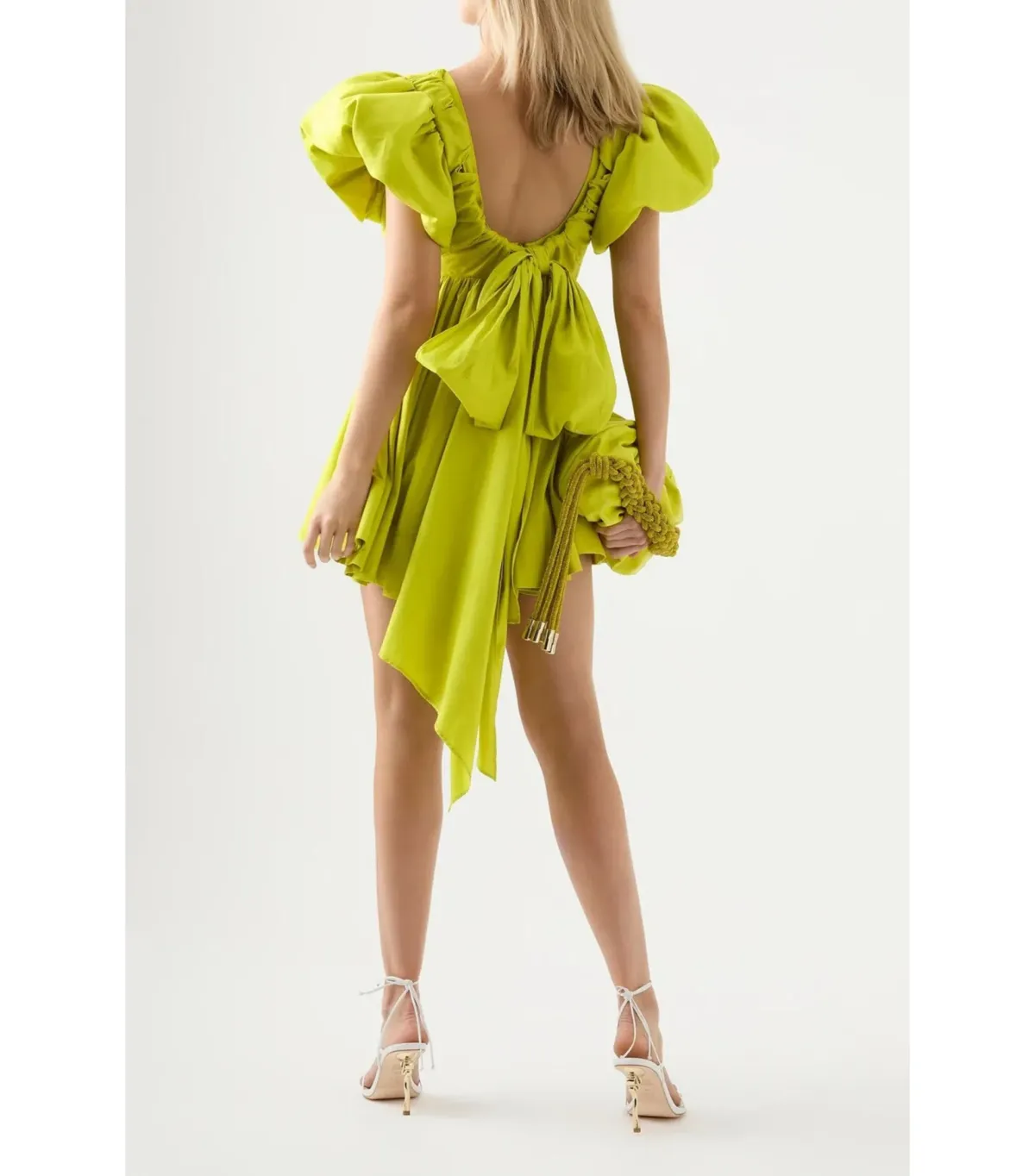 Aje Gretta Bow Back Mini Dress Green Size AU 6 - Image 4
