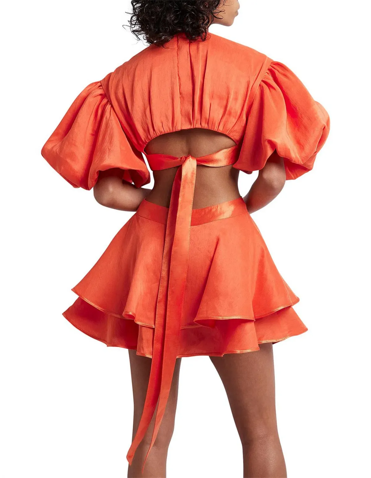 Aje Gracious Mini Cut Out Dress in Orange Size 6 - Image 4