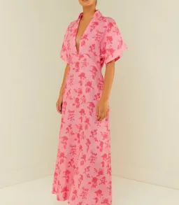 Palm Noosa Jasmine Dress Pink Floral Dress Size 6 for rent on The Volte - image 2
