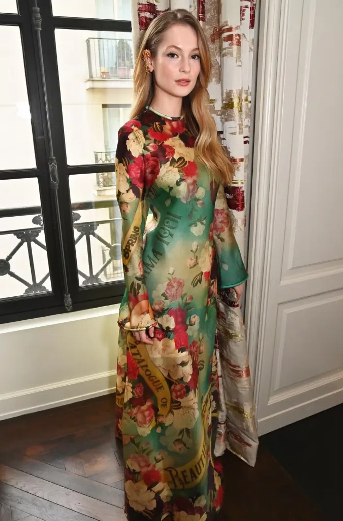 Zimmermann Wonderland Bias Slip Maxi Dress Peony Garden Floral Size 1 / AU 10 for rent on The Volte - main image