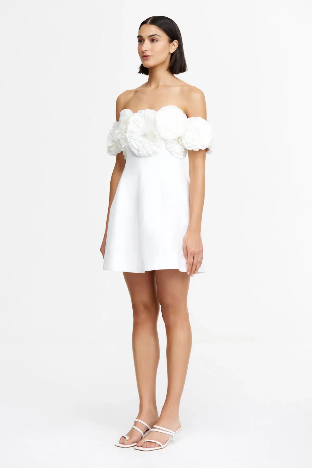 Acler Trusley Mini Dress in Ivory Size 12 for rent on The Volte - main image