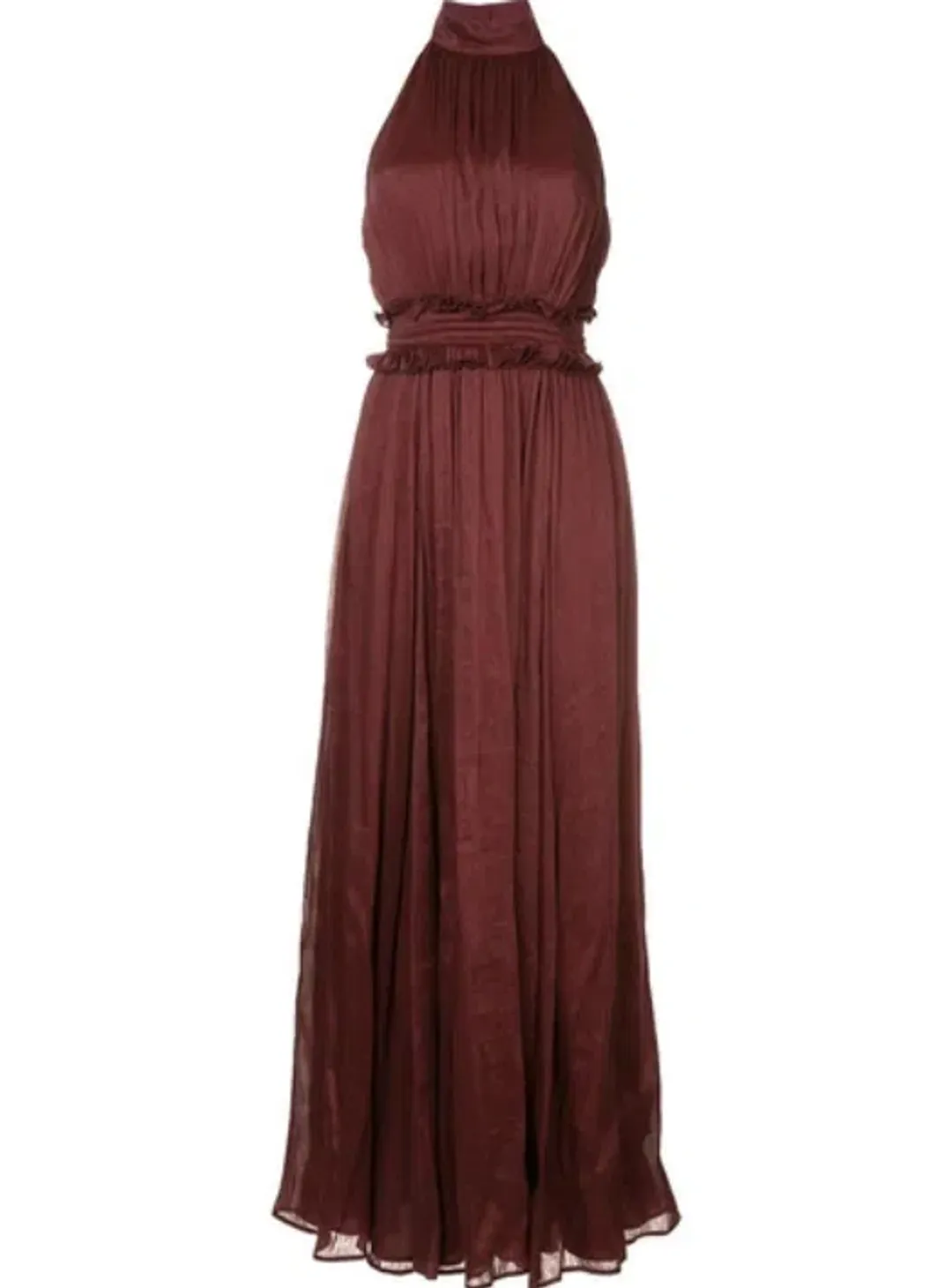 Aje Georgia Maxi Dress Burgundy Size 6 for rent on The Volte - main image