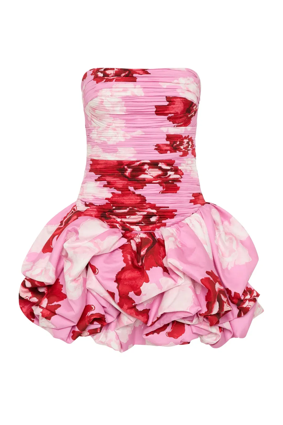 Aje Violette Bubble Hem Mini Dress in Pink Boldy Blooming Size 8 for rent on The Volte - main image