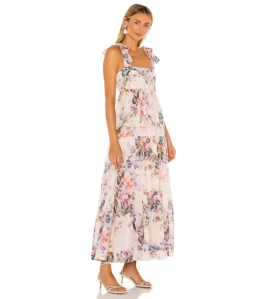 Zimmermann Brighton Tie Shoulder Dress in Antique Floral Size 0 / AU 8 for rent on The Volte - main image