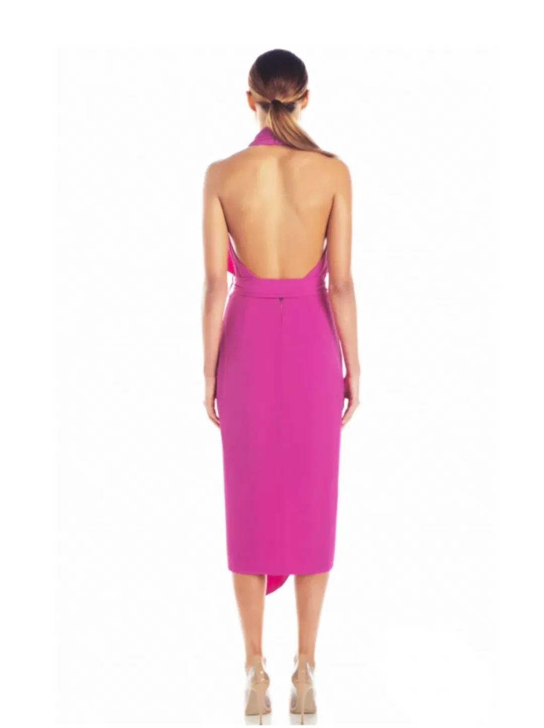 MISHA Lorena Midi Dress Fuchsia Pink Size 6 for rent on The Volte - main image