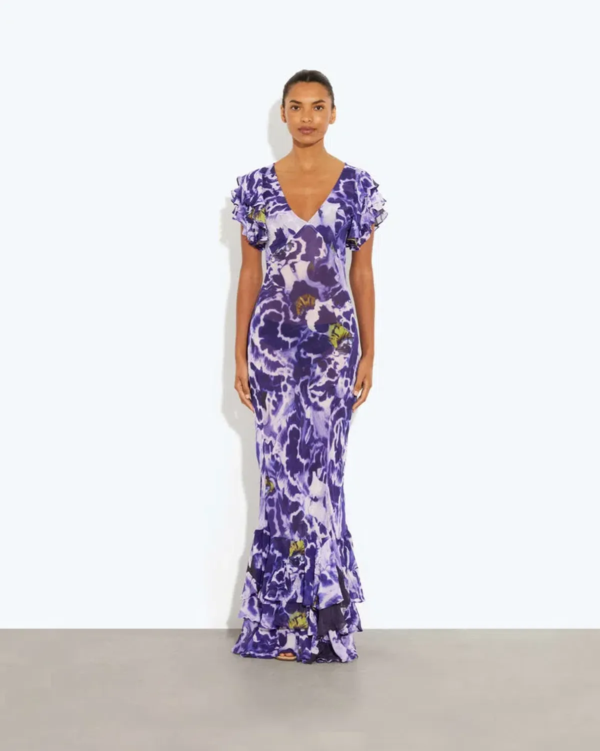 Rat And Boa Lucille Maxi Dress Blue Iris Orchid Size 16 for rent on The Volte - main image