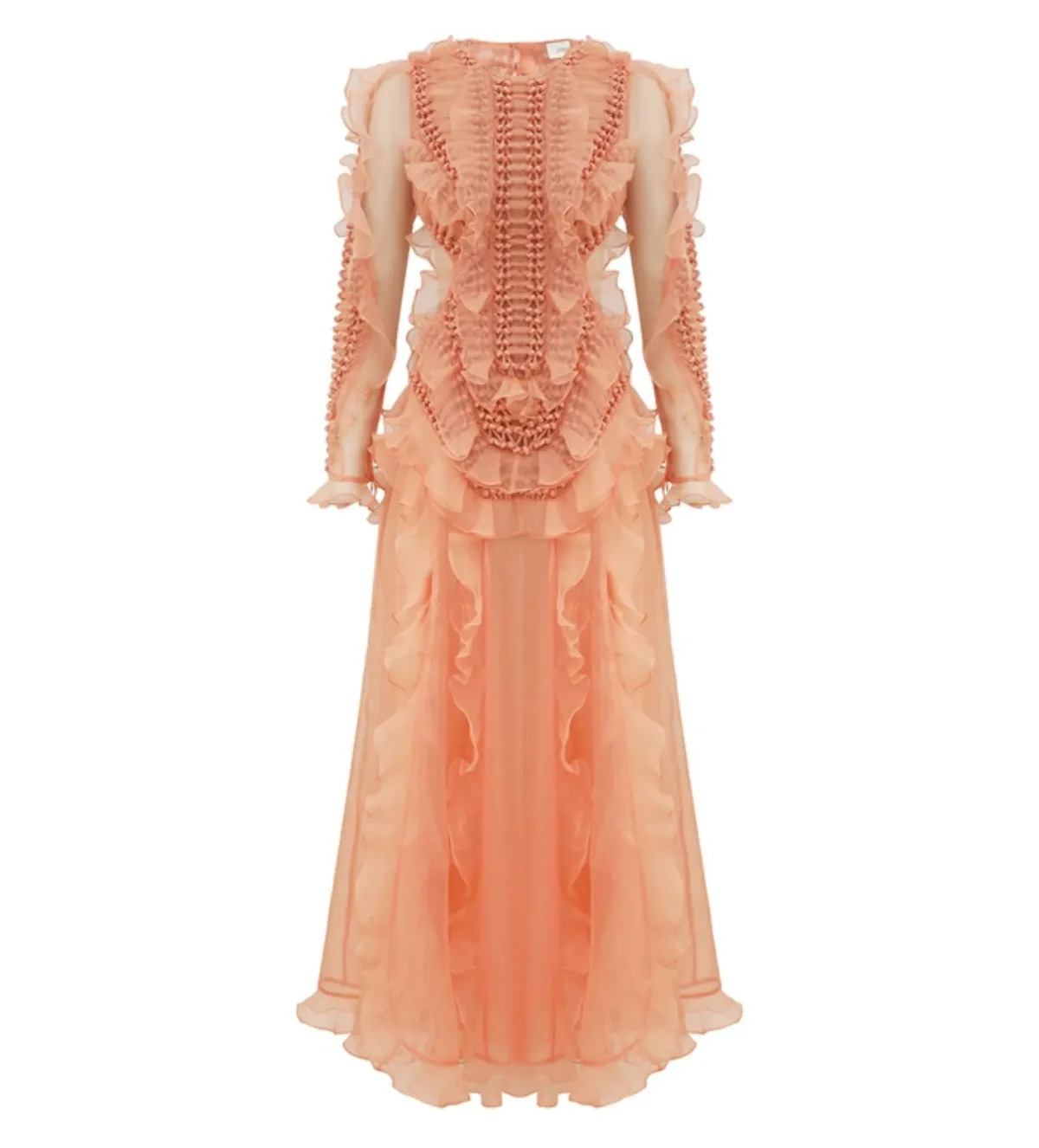 Zimmermann Balance Braided Maxi Dress in Peach Size 6 for rent on The Volte - main image