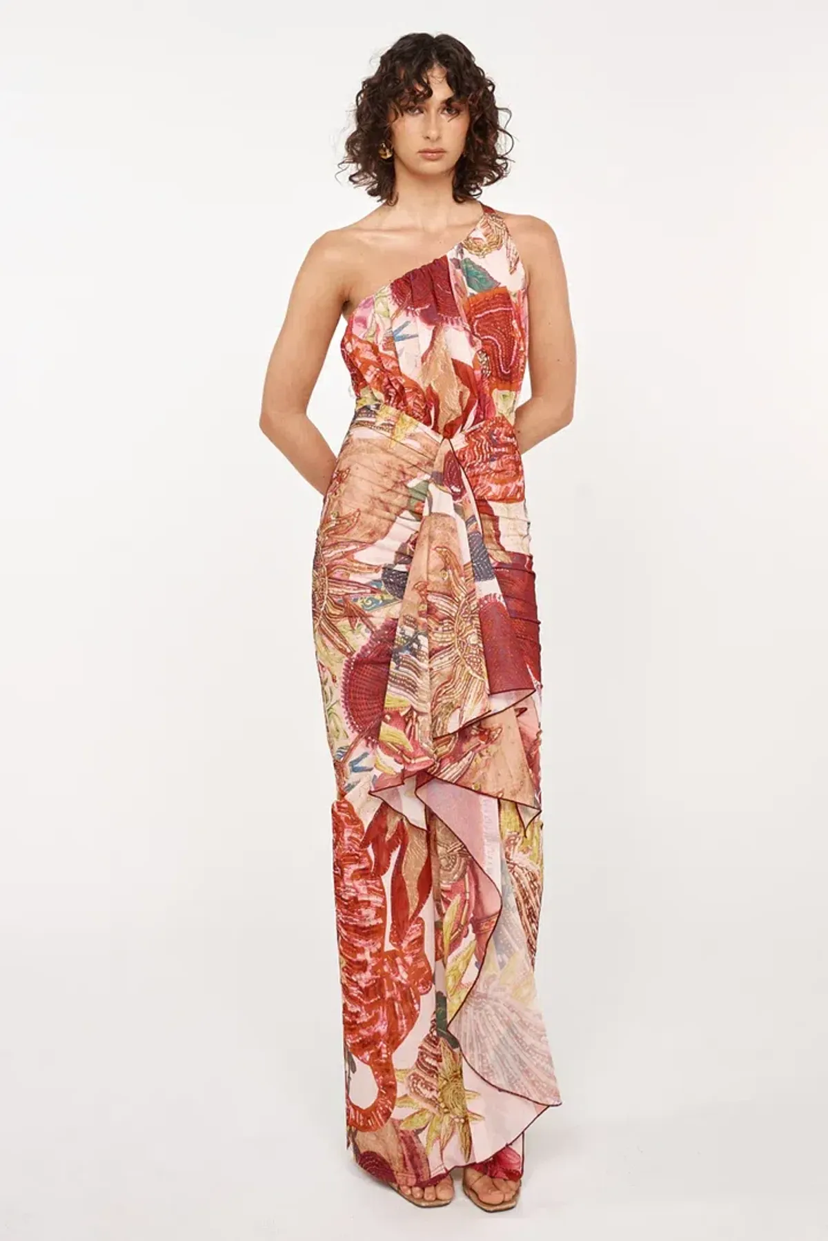 She is Olla Amadi Dress Maxi Multi Print Gown Size S / AU 8 - Image 1