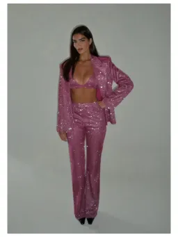 SLA The Label Paloma Blazer & Bralette Fuschia Size UK/AU10 for rent on The Volte - image 1