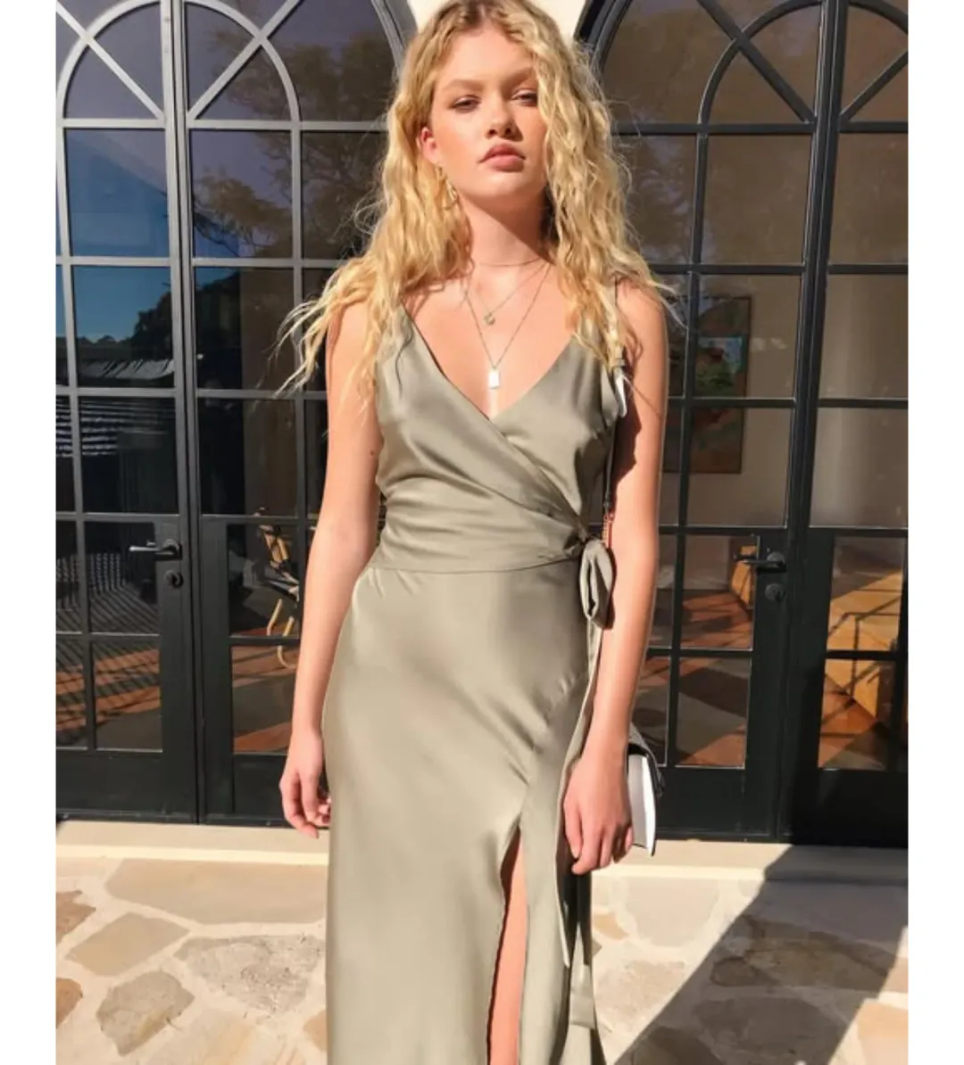 Sheike Glamour Midi Dress Sage Size AU 14 for rent on The Volte - main image