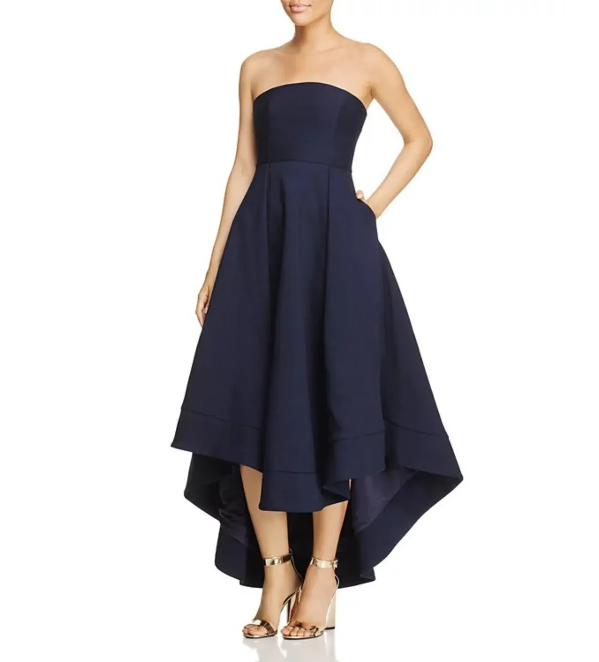 C/MEO Collective We Woke Up Strapless High-Low Midi Dress Navy Size XS AU 6 - Image 1