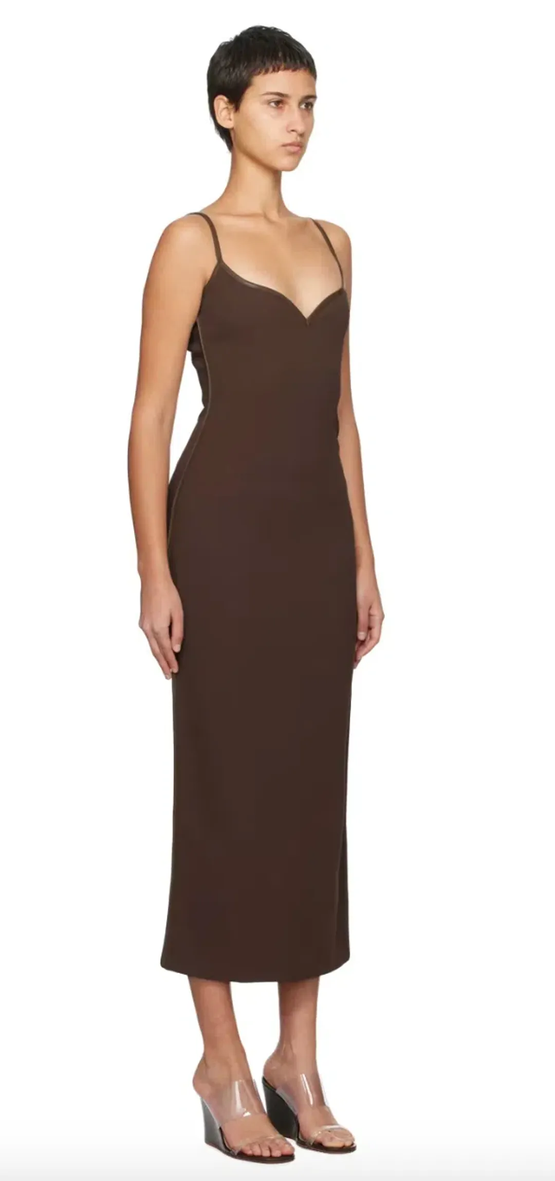 Paris Georgia Brown Heart Midi Dress Size AU 8 for rent on The Volte - main image