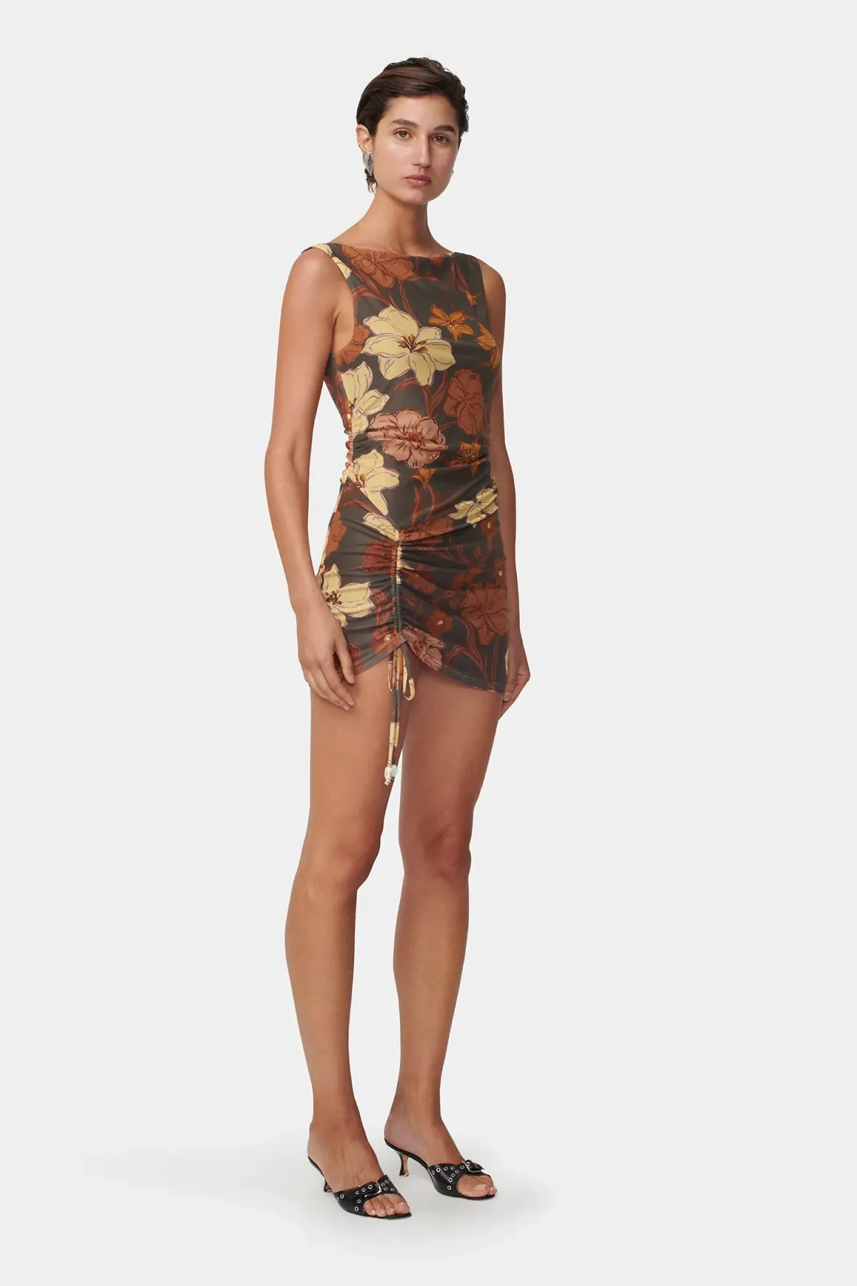 Hansen and Gretel Alba Mini Dress Moss Floral Size AU 6 - Image 5