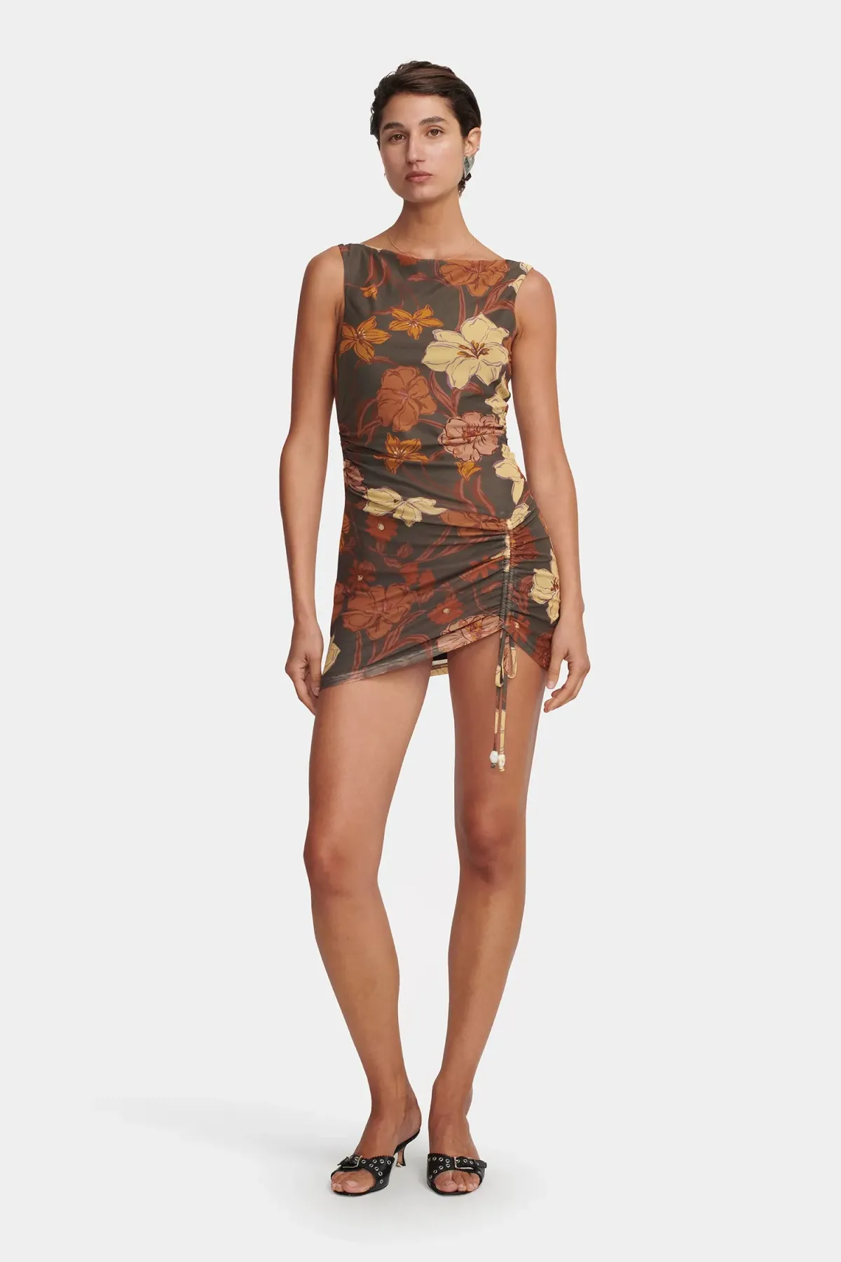 Hansen and Gretel Alba Mini Dress Moss Floral Size AU 6 - Image 3