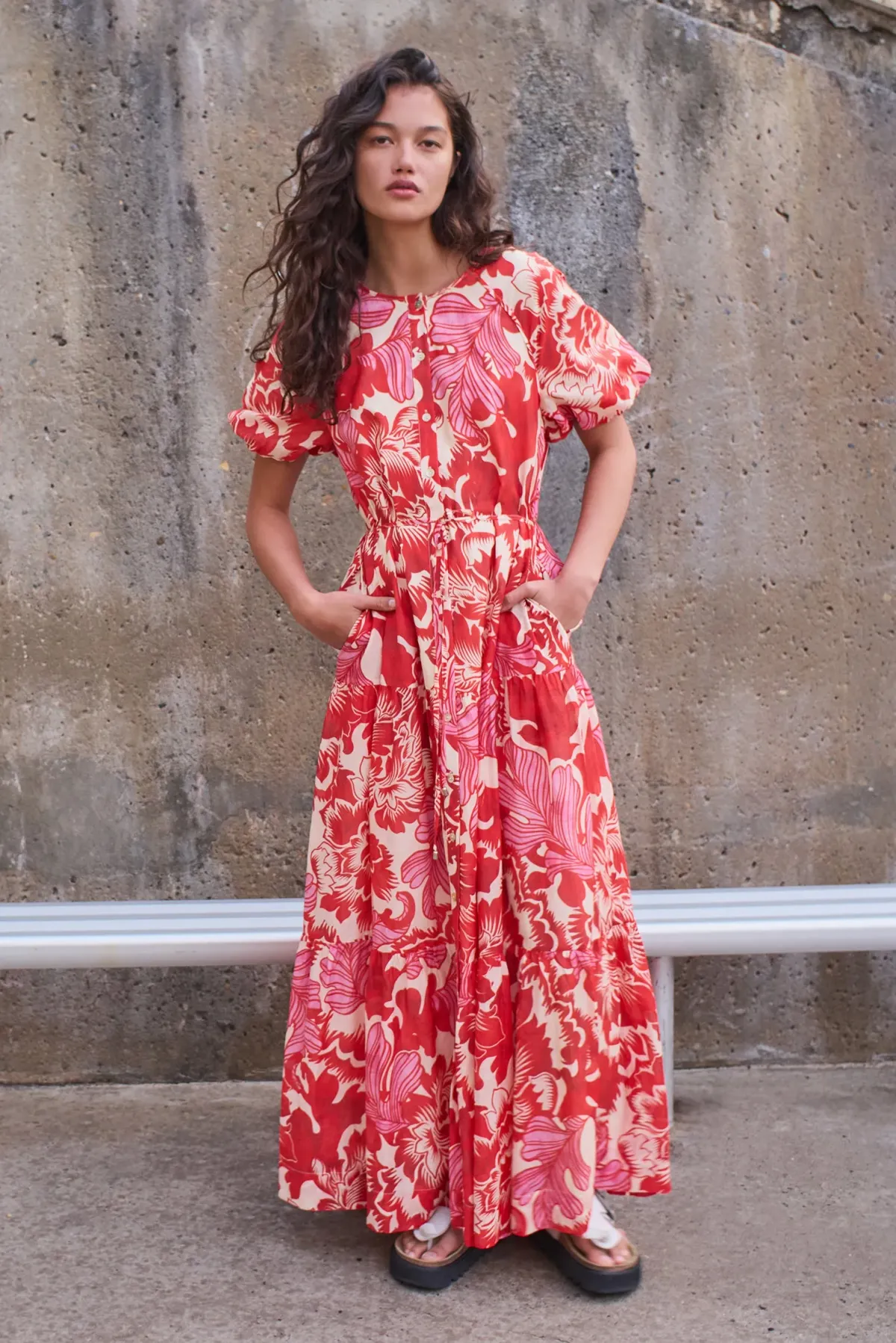 Hansen and Gretel Margiela Maxi Dress Scarlet Garden Size AU 6 - Image 2