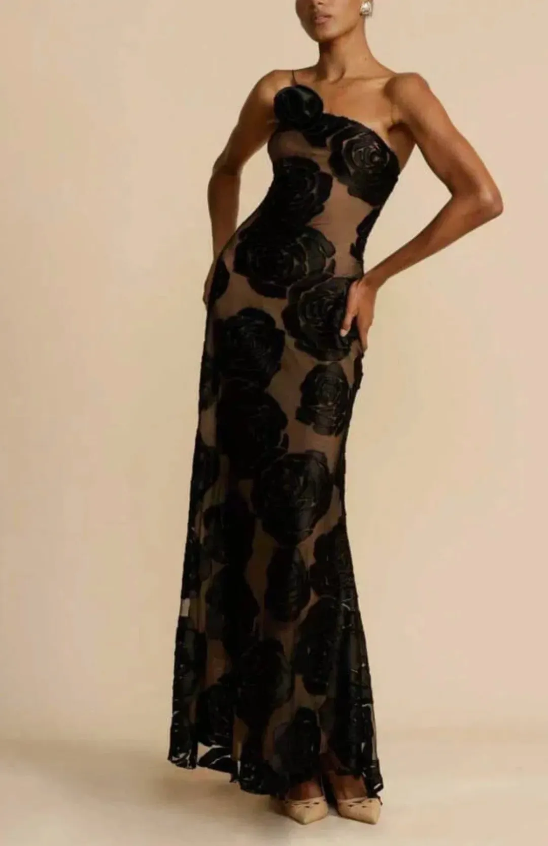 Arcina Ori Marcella Dress Maxi Black Size AU 8 for rent on The Volte - main image