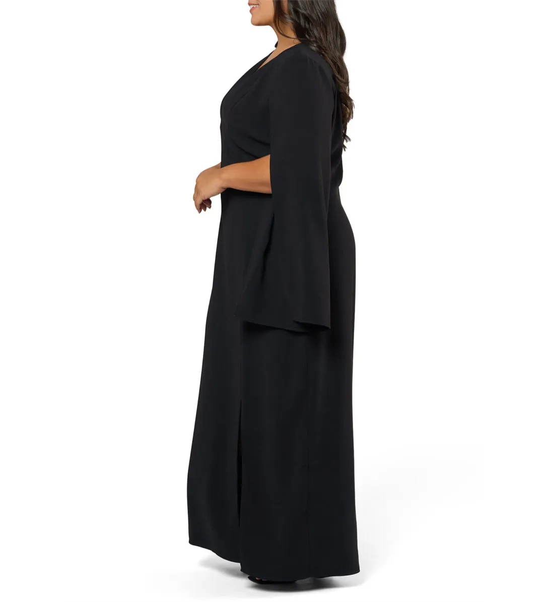 Curve Project Main Character Cape Maxi Dress Black by Pink Dusk Size 16 for rent on The Volte - main image