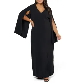 Curve Project Main Character Cape Maxi Dress Black by Pink Dusk Size 16 for rent on The Volte - image 1