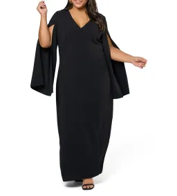 Curve Project Main Character Cape Maxi Dress Black by Pink Dusk Size 16 for rent on The Volte - image 2