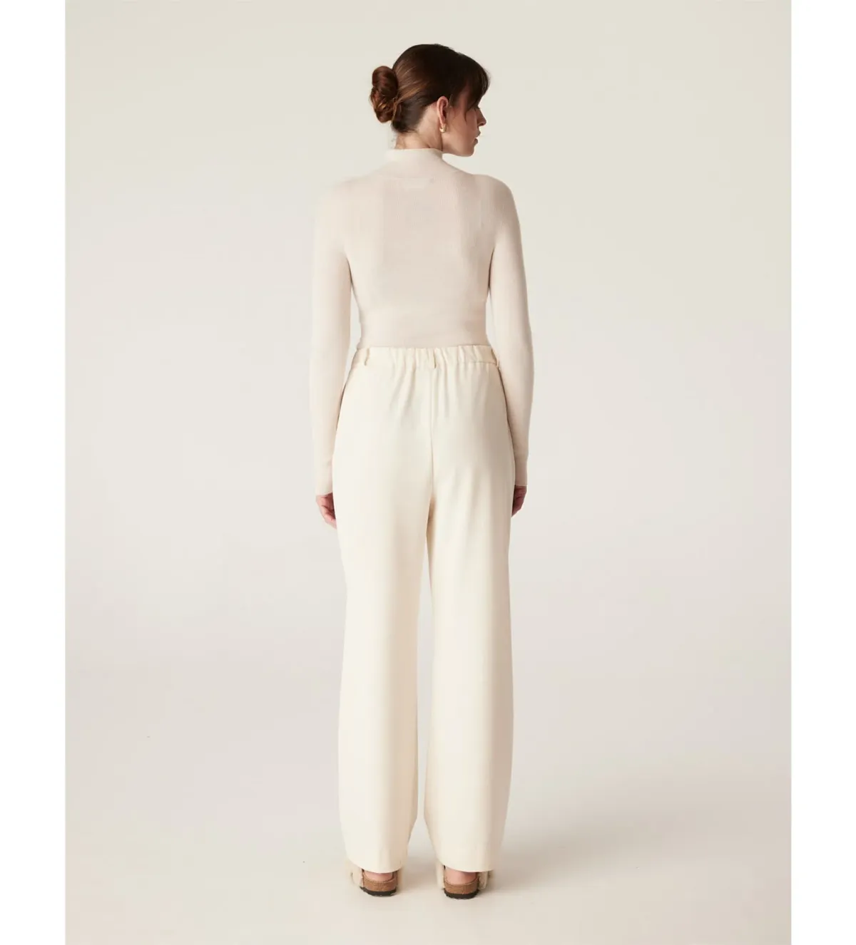 Cable Superfine Merino Turtle Neck in Ecru Size - Image 2