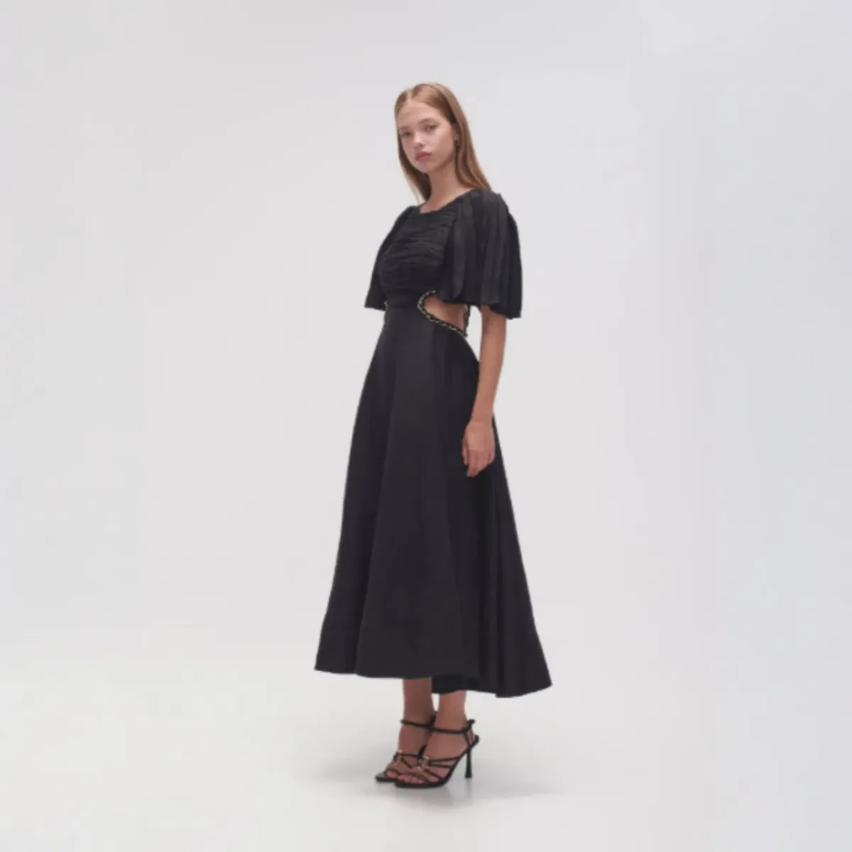 Aje Monica Chainlink Midi Dress Black Size AU 14 - Image 5
