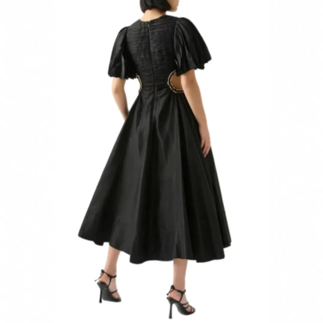 Aje Monica Chainlink Midi Dress Black Size AU 14 for rent on The Volte - main image