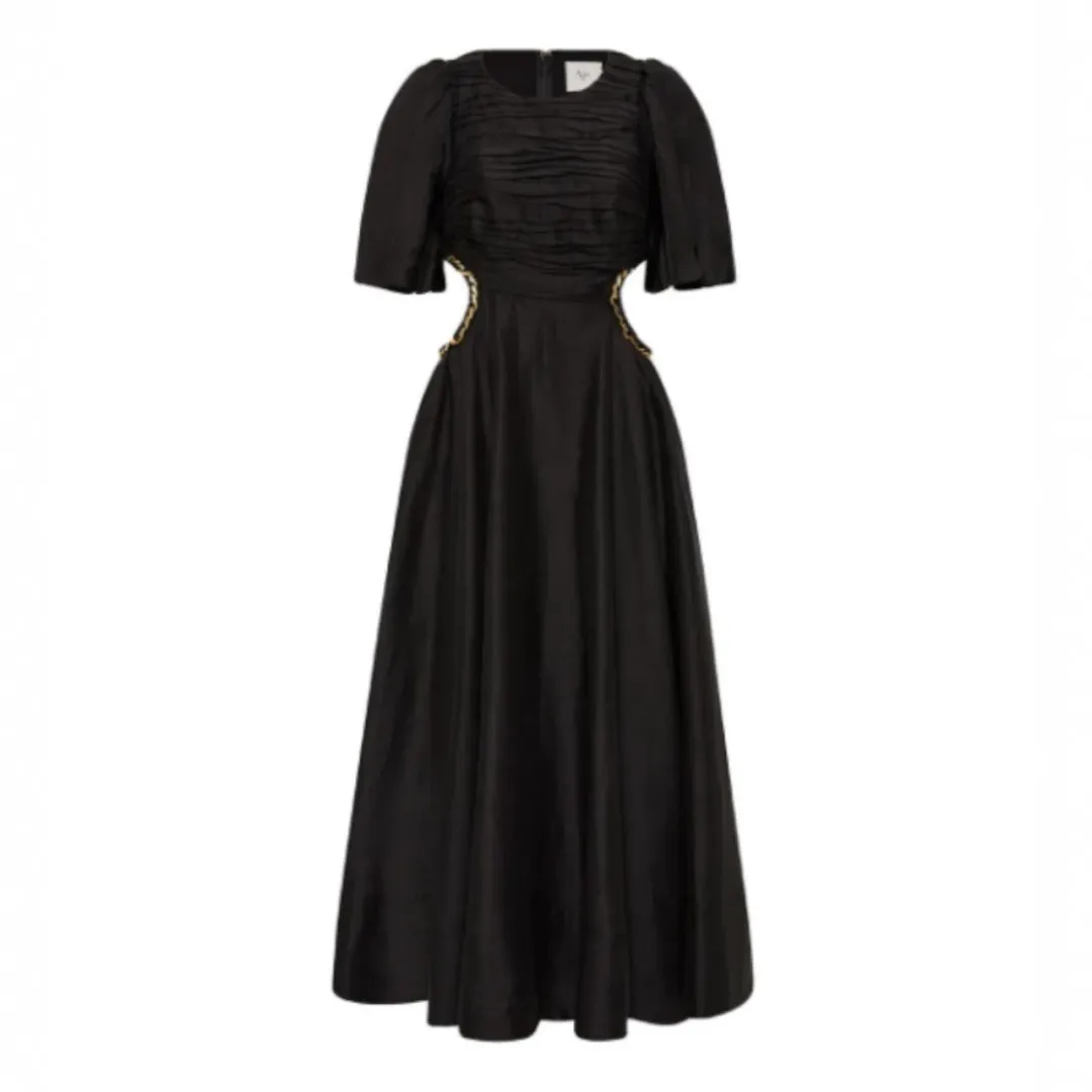 Aje Monica Chainlink Midi Dress Black Size AU 14 for rent on The Volte - main image