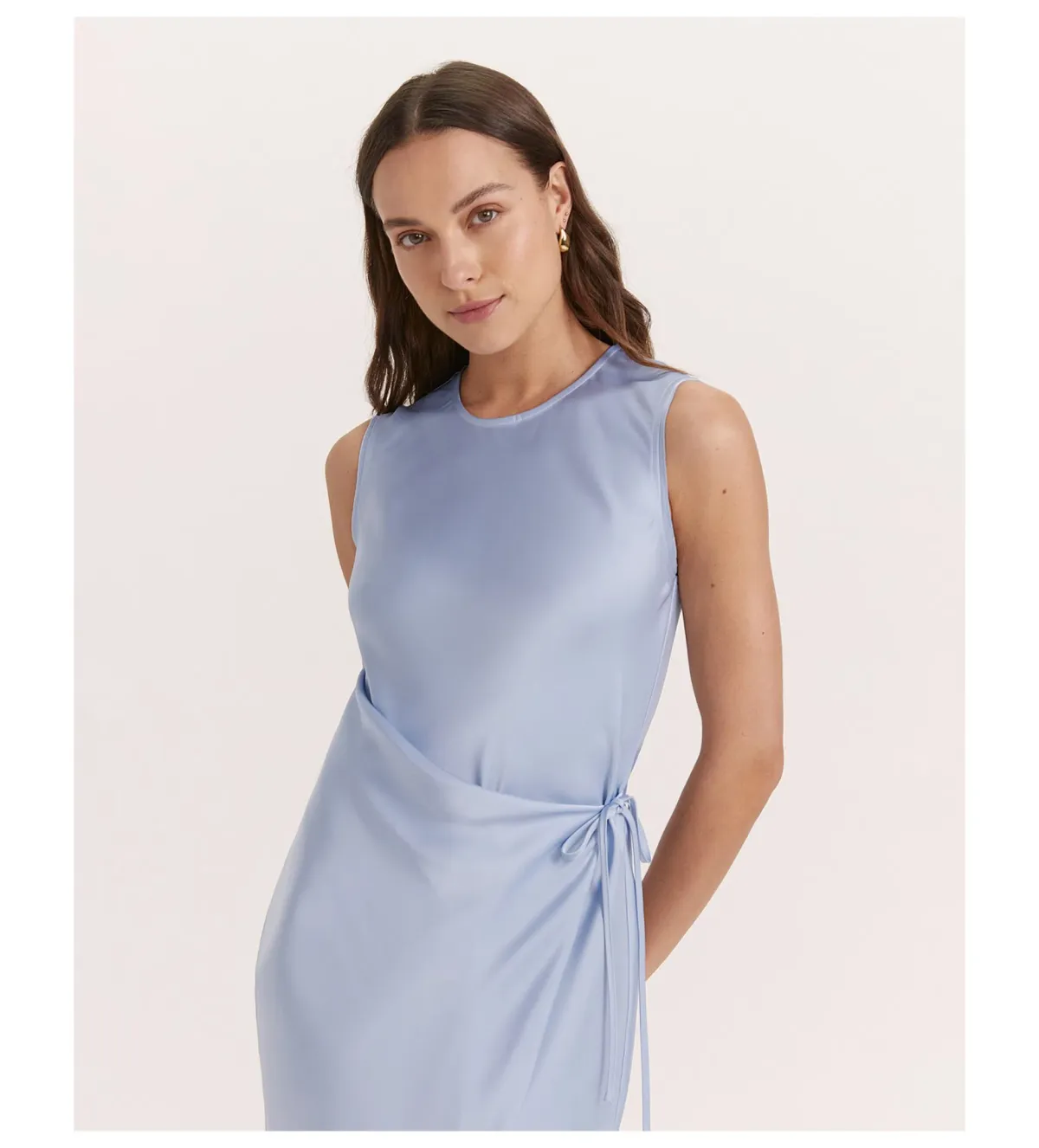 Saba Jayde Wrap Midi Dress in Blue Size AU 10 - Image 2