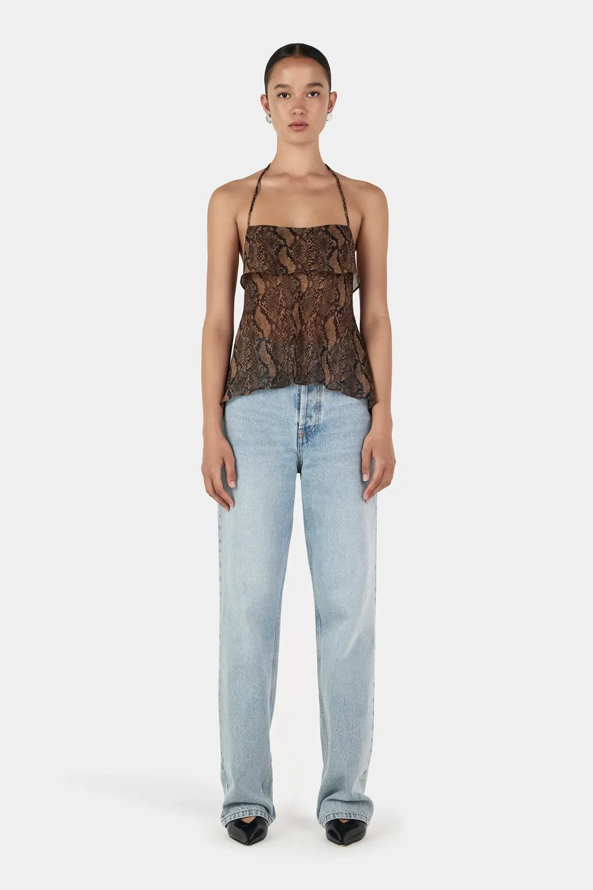 Hansen and Gretel Gina Backless Cami Tan Python Size AU 6 - Image 5