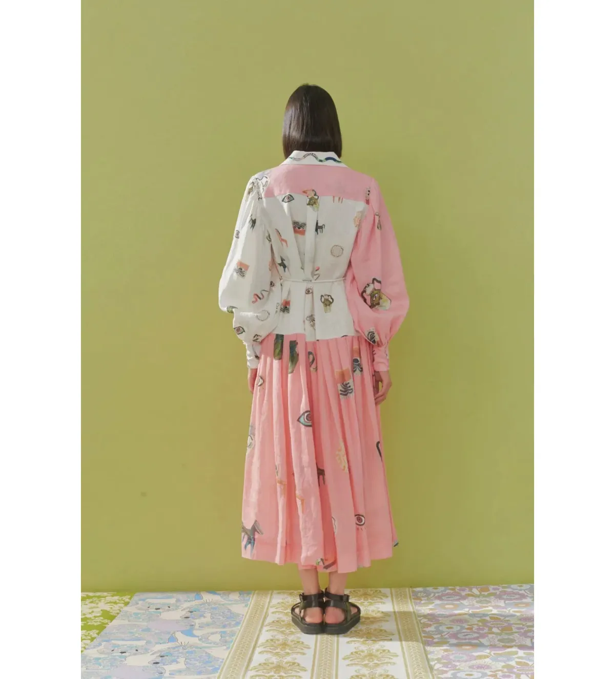 Alemais Cleo Patchwork Midi Shirtdress Multi Print Size AU 12 - Image 3