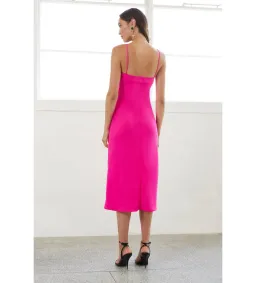 By Johnny Neon Bias Slip Midi Dress Pink Size AU 10 for rent on The Volte - image 5