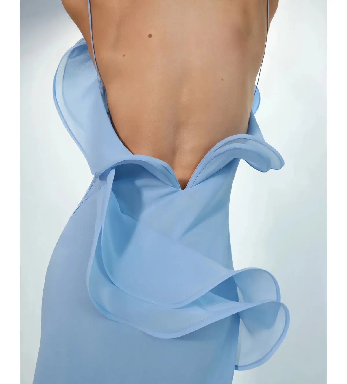 Selezza London Chiffon Maxi Dress Baby Blue Size AU 6 - Image 4