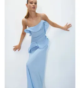 Selezza London Chiffon Maxi Dress Baby Blue Size AU 6 for rent on The Volte - image 5