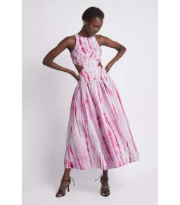 Aje Introspect Ripple Cut Out Midi Dress in Ripple Tie Dye Size AU 6 for rent on The Volte - image 2
