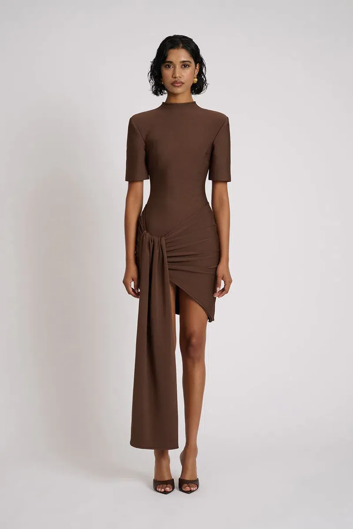 Eliya The Label Eloise Mini Dress Brown Size 6 - Image 1