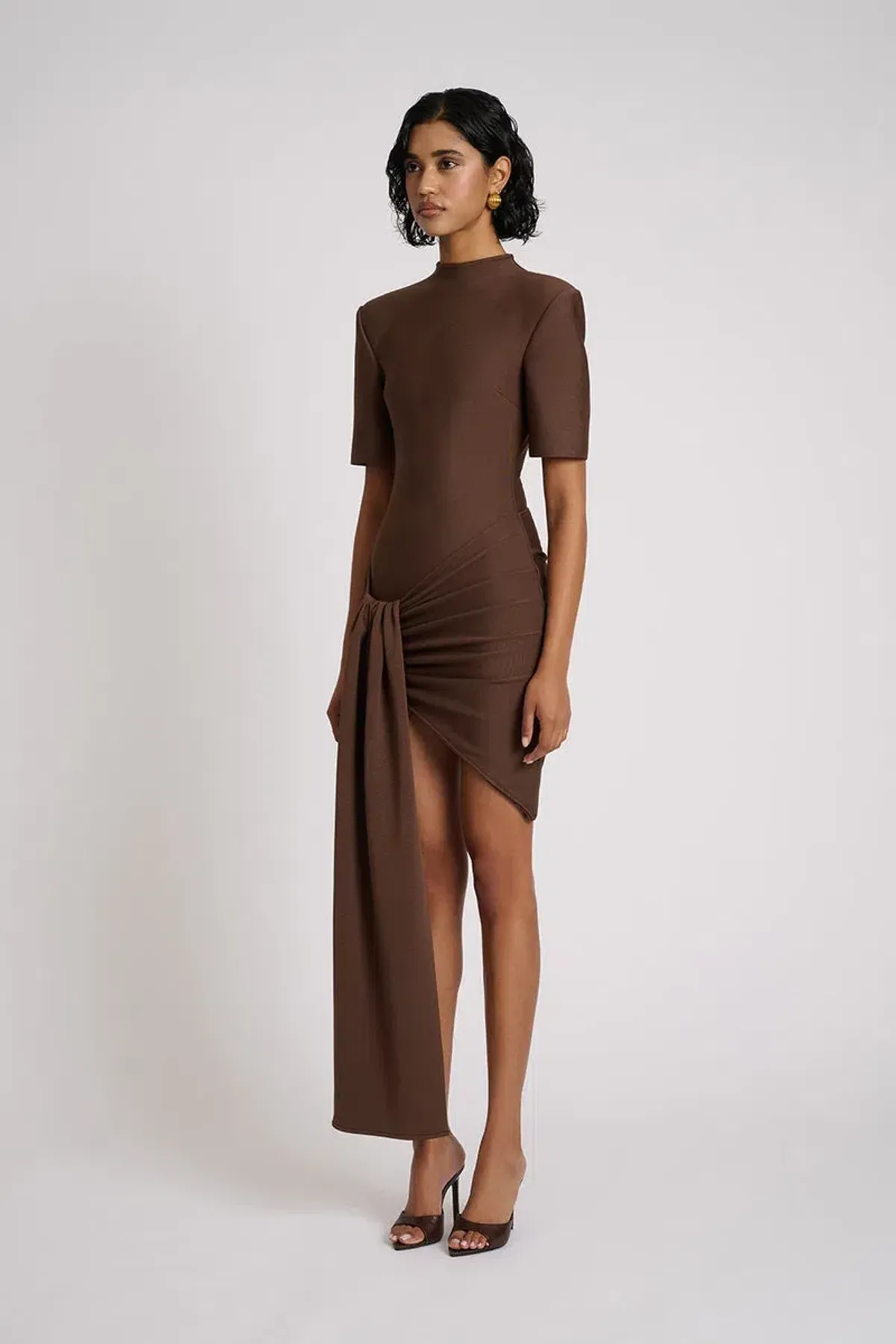 Eliya The Label Eloise Mini Dress Brown Size 6 - Image 3