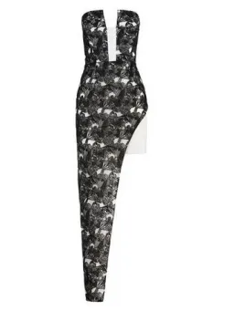 Manning Cartell Juliet Asymmetric Dress Black White Size 10 for rent on The Volte - image 1