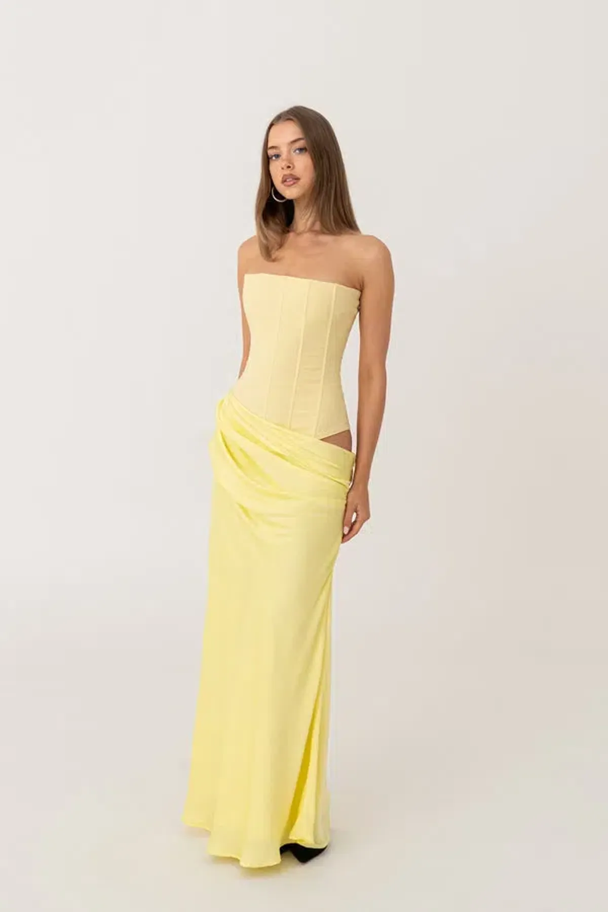 HNTR The Label Huxley Maxi Gown Lemon Size 6 - Image 1