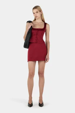 Hansen and Gretel Cynthia Mini Skirt Red Dahlia Size 8 for rent on The Volte - image 2