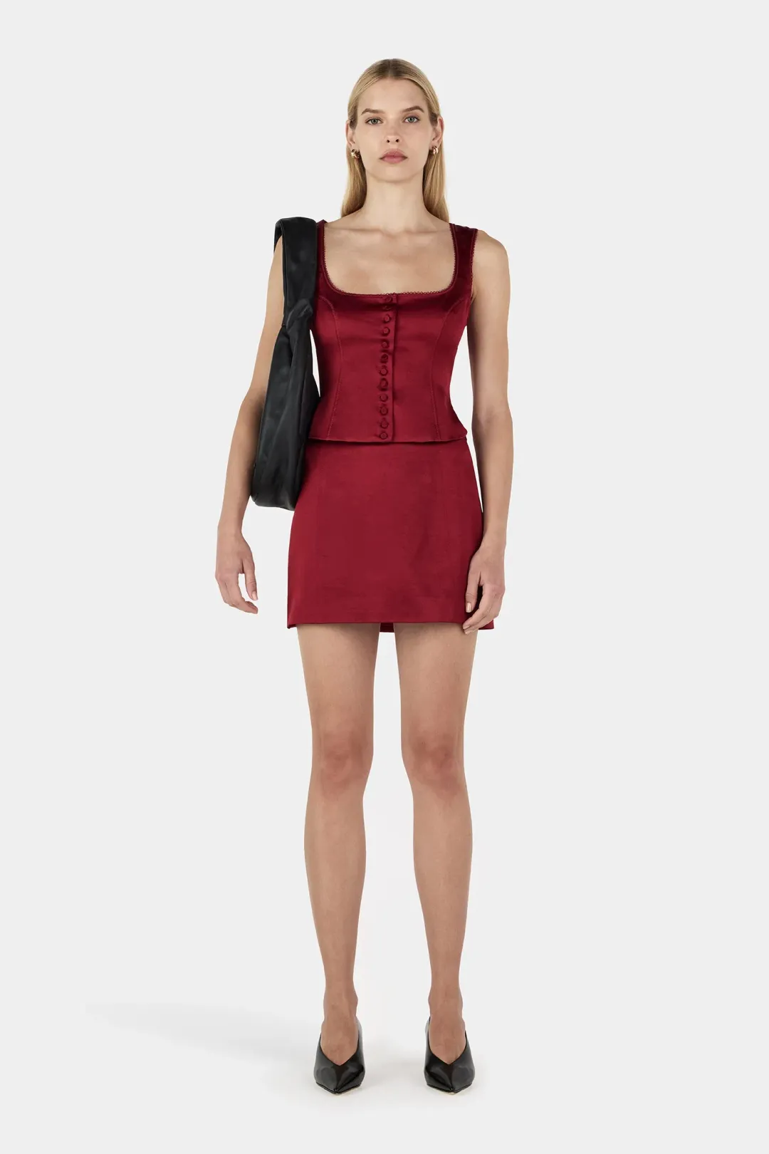 Hansen and Gretel Cynthia Mini Skirt Red Dahlia Size 8 for rent on The Volte - main image