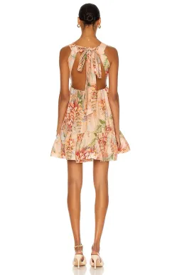 Zimmermann Candescent Plunge Neck Mini Coral Tree Print Size AU 10 for rent on The Volte - image 3