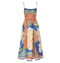Zimmermann Alight Picnic Midi Dress Nautical Map Print Size 2 / AU 12 for rent on The Volte - image 4