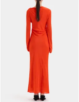 Sir The Label Fresca Gathered Midi Dress Tangerine Size 12 for rent on The Volte - image 2