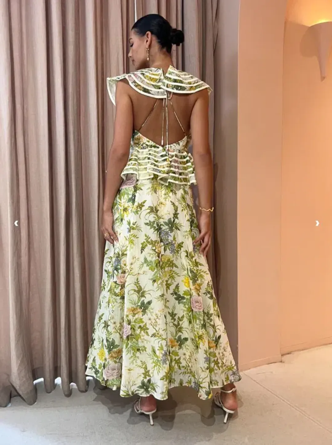 Alemais Eden Flounce Midi Dress Multi Size 6 for rent on The Volte - main image