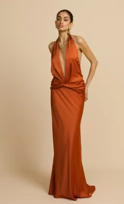 Arcina Ori Francesca Dress Metallic Orange Size M / AU 10 for rent on The Volte - image 1